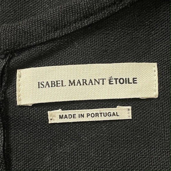 Isabel Marant Etoile Linen Puff Sleeve V-Neck Sheath Dress 34 EU 0 US - Picture 4 of 5